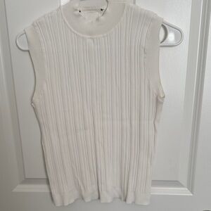 H&M x Barneys New York collab ribbed top Medium white